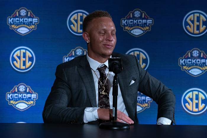 South Carolina Gamecocks QB Spencer Rattler during SEC Media Days. (Photo by Denny Simmons of The Tennessean)